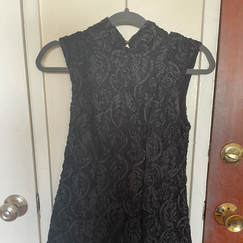 Free People Black floral design mini dress